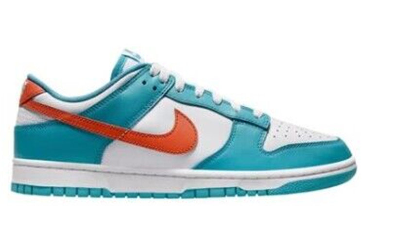 Men's Aqua/Orange/White Dunk Low 'Miami Dolphins' Shoes 0316